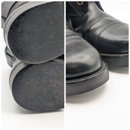 Louis Vuitton Wonderland Line Leather Flat Ranger Boots Black Twist Shoes — view 8