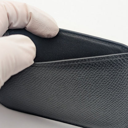 Hermes City Veau Epsom Black Navy Card Case Business Holder — view 6