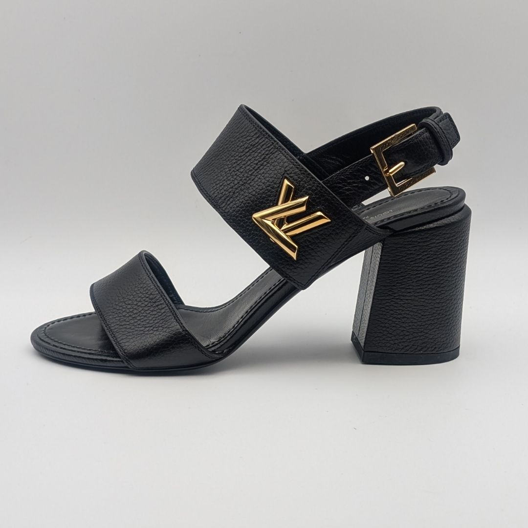 Louis Vuitton Horizon Line Black Leather Sandals — view 2