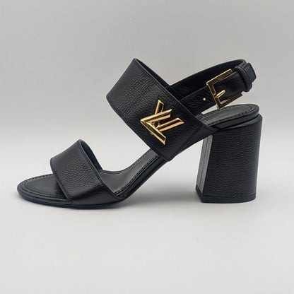 Louis Vuitton Horizon Line Black Leather Sandals — view 2