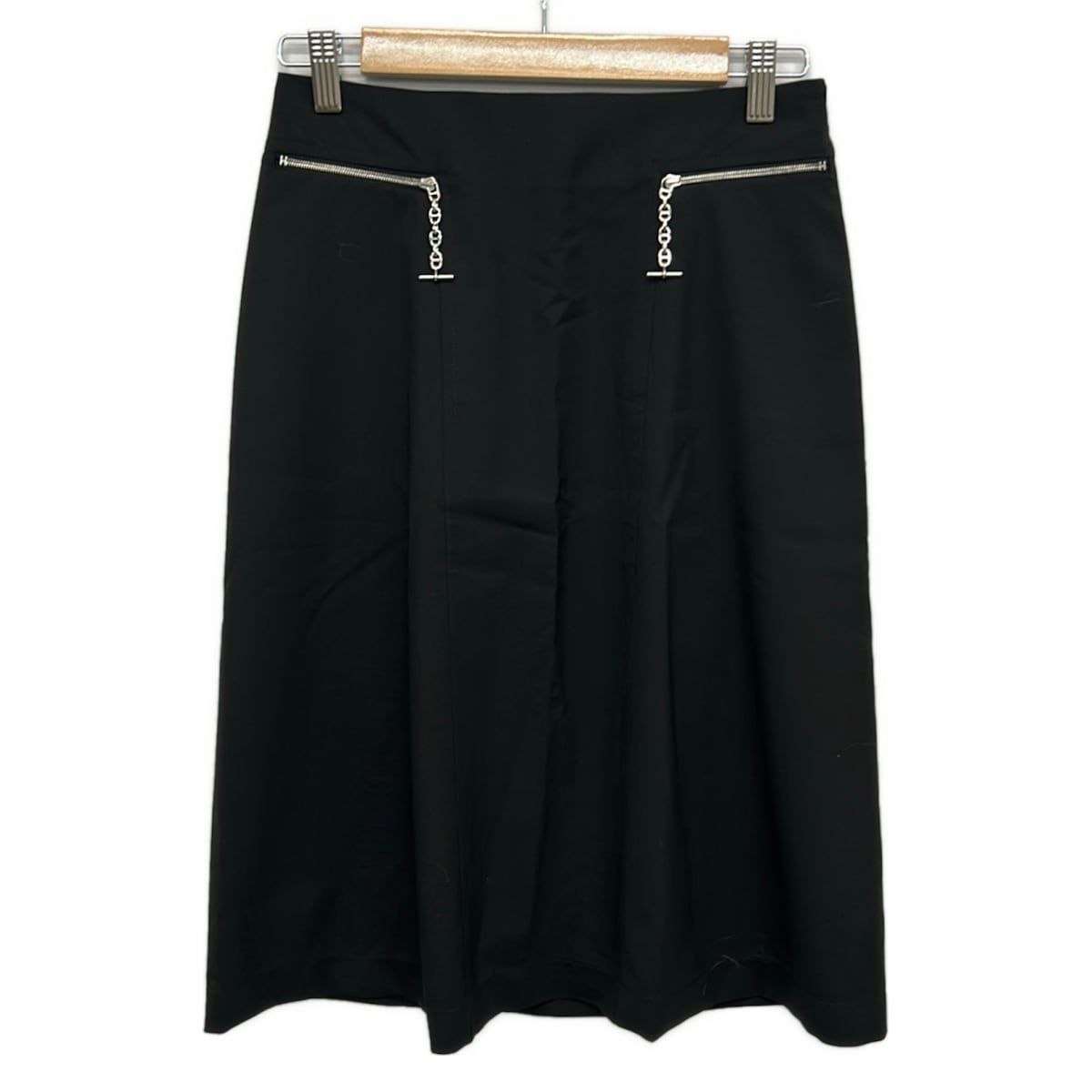 Hermes Skirt 34 S Black Knee Length Chaine D'ancre