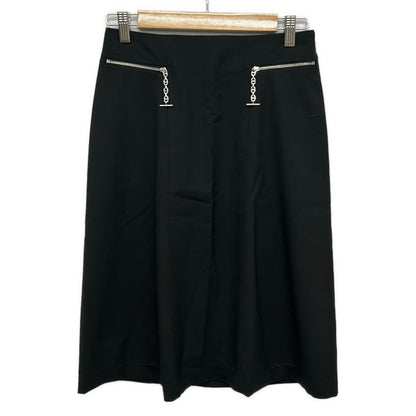 Hermes Skirt 34 S Black Knee Length Chaine D'ancre