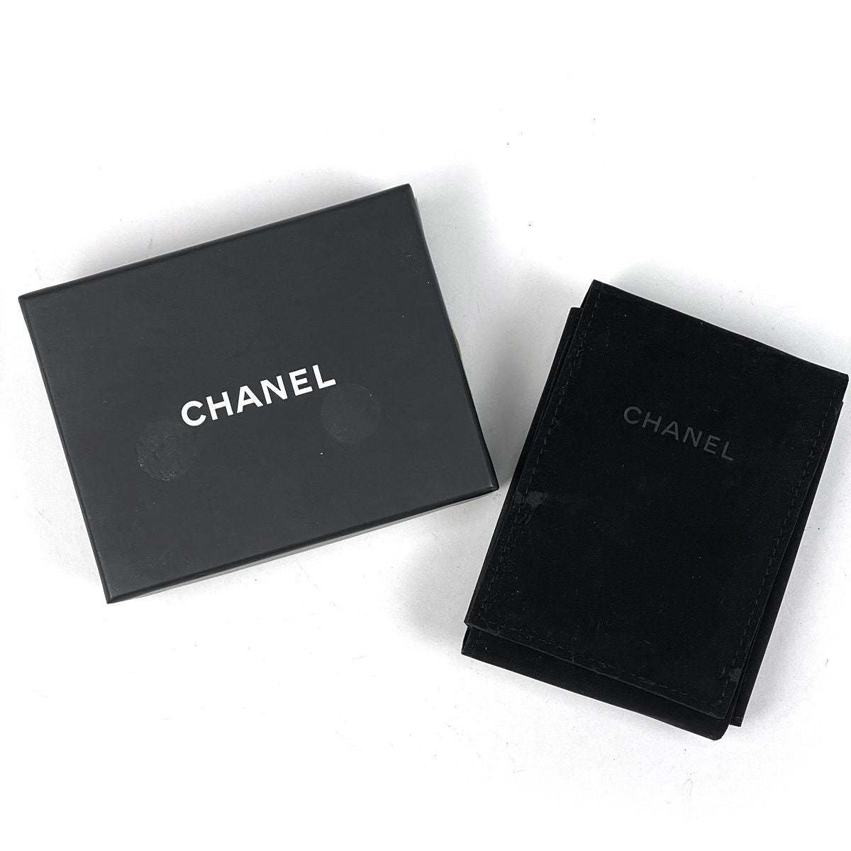 Chanel CC Logo Rhinestone Necklace Star Shooting Silver Plated Black — view 6