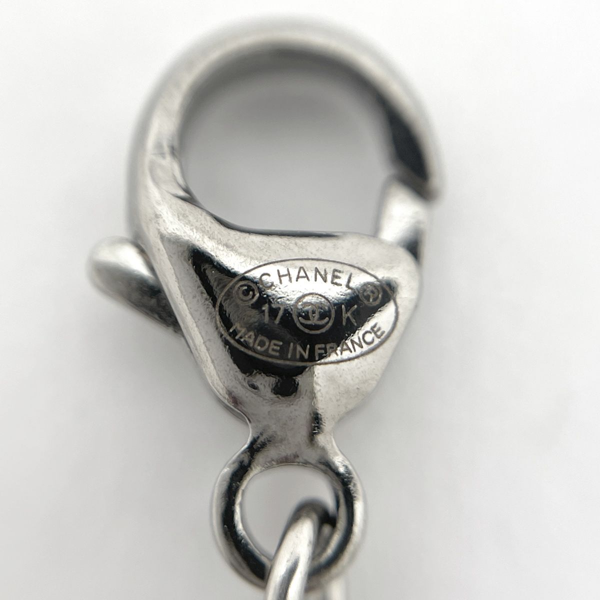 Chanel CC Logo Rhinestone Necklace Star Shooting Silver Plated Black — view 4