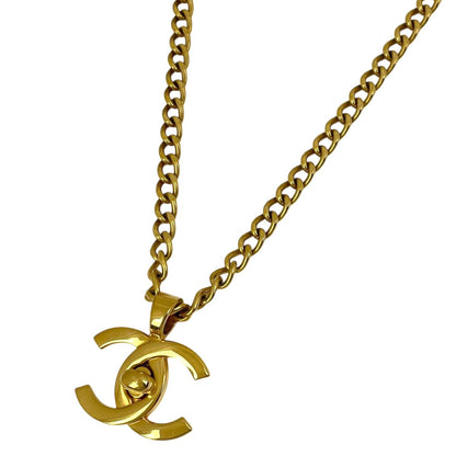 Chanel CC Logo Chain Necklace Turnlock Gold Plated