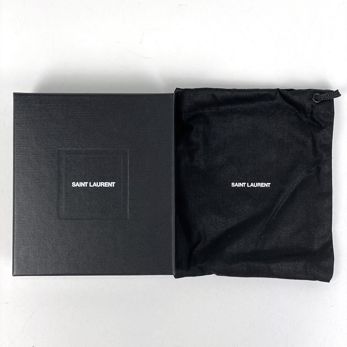 Saint Laurent Paris Logo Card Case Business Holder Leather Black — view 8