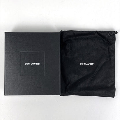 Saint Laurent Paris Logo Card Case Business Holder Leather Black — view 8
