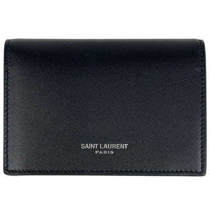 Saint Laurent Paris Logo Card Case Business Holder Leather Black