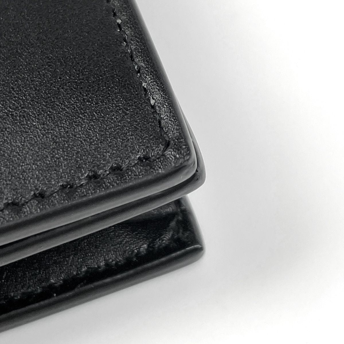 Saint Laurent Paris Logo Card Case Business Holder Leather Black — view 3