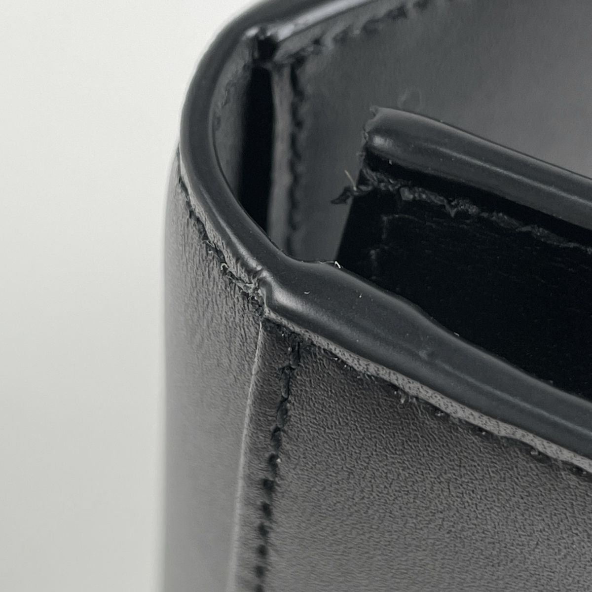 Saint Laurent Paris Logo Card Case Business Holder Leather Black — view 4
