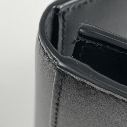 Saint Laurent Paris Logo Card Case Business Holder Leather Black — view 4