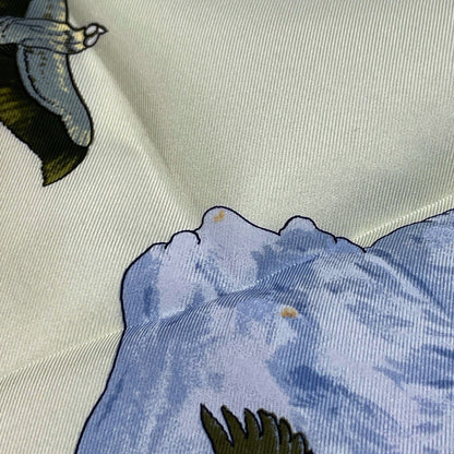 Hermes Carre 90 Sichuan Scarf Silk Light Gray Multicolor — view 4