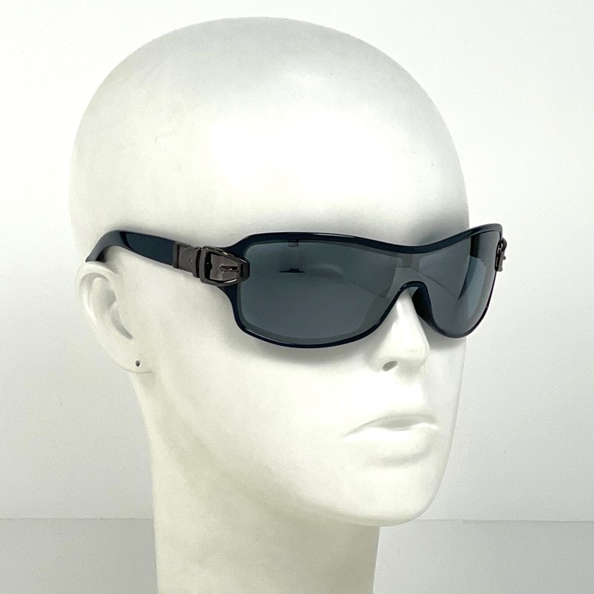Gucci Logo Sunglasses Mirror Lens Acetate Blue Eyewear — view 4