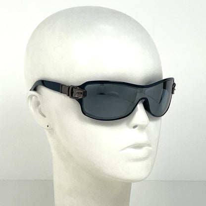 Gucci Logo Sunglasses Mirror Lens Acetate Blue Eyewear — view 4