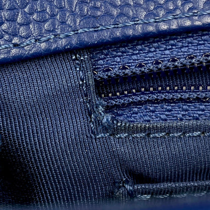 Chanel Stitch Chain Shoulder Bag CC Logo Chez Blanc Caviar Leather Blue — view 7