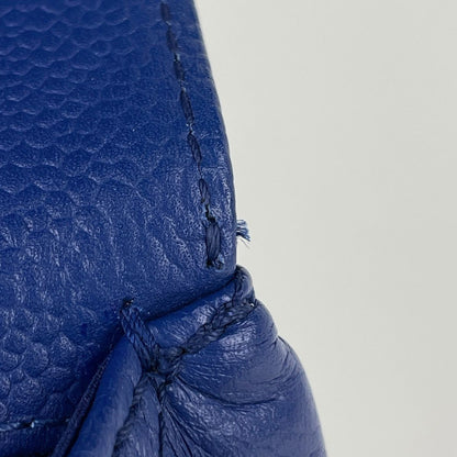Chanel Stitch Chain Shoulder Bag CC Logo Chez Blanc Caviar Leather Blue — view 6