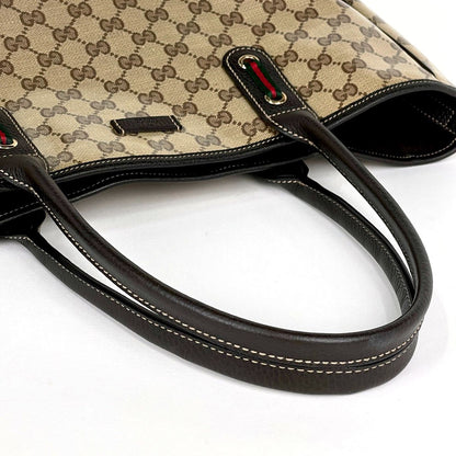 Gucci GG Crystal Tote Sherry Line Web Beige Brown — view 5