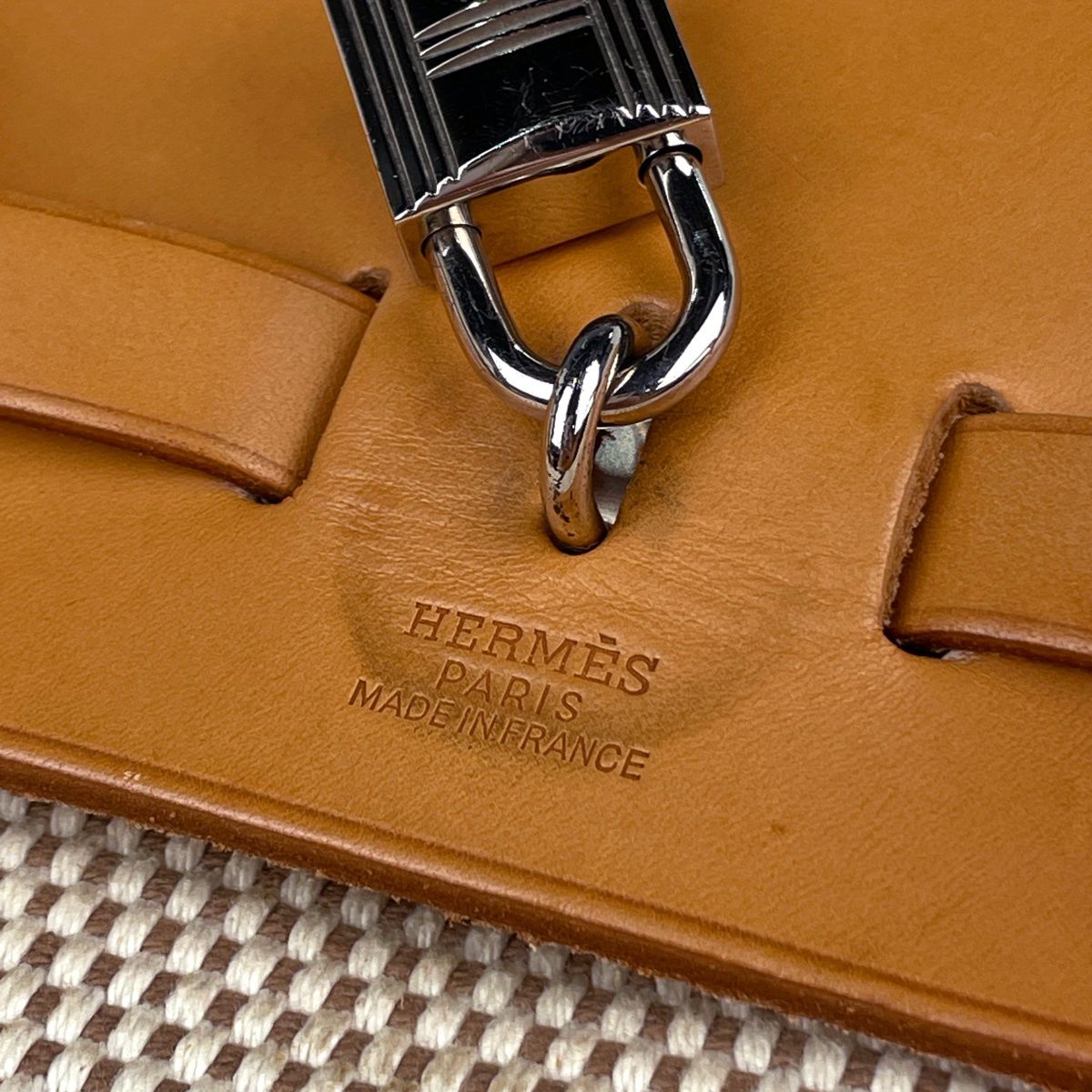 Hermes Herbag a Dos PM 2-Way Backpack Toile Ash Natural Brown — view 7