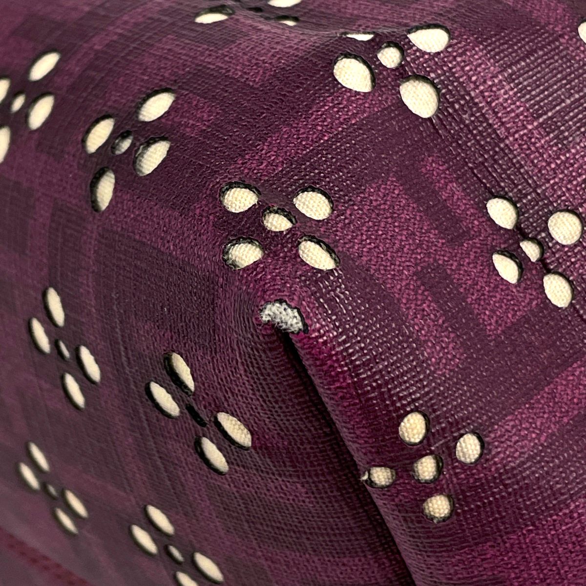 Fendi Zucca Pattern Tote Shoulder Bag Purple White — view 3