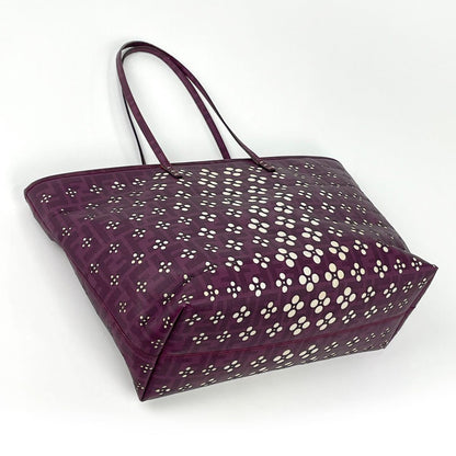 Fendi Zucca Pattern Tote Shoulder Bag Purple White — view 2