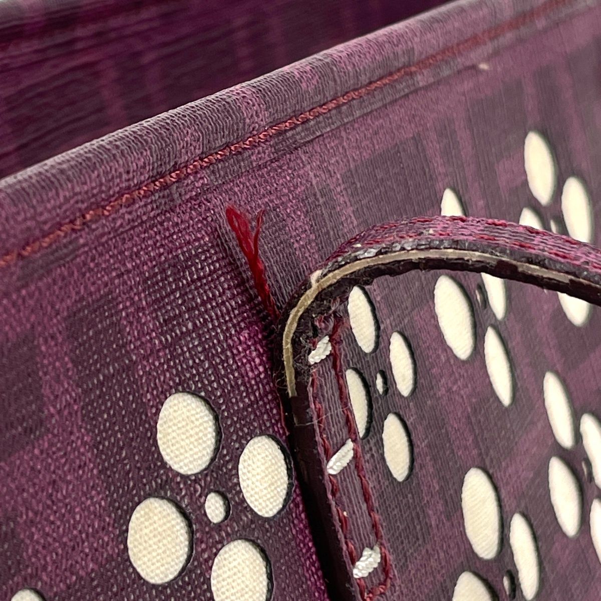 Fendi Zucca Pattern Tote Shoulder Bag Purple White — view 7