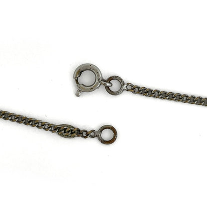 Chanel CC Logo Rhinestone Necklace Silver Plated — view 3