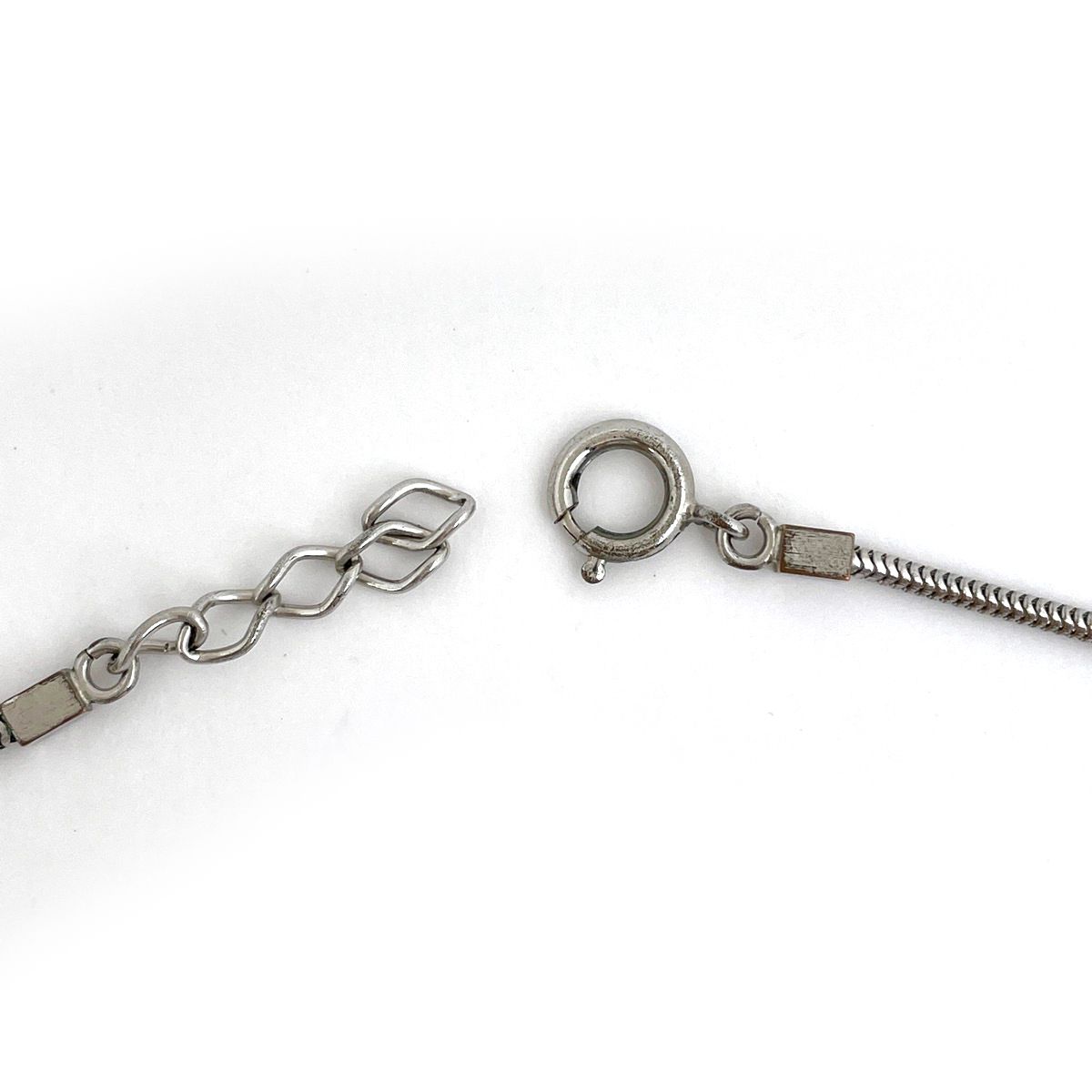 Chanel CC Logo Rhinestone Necklace Silver Plated — view 3