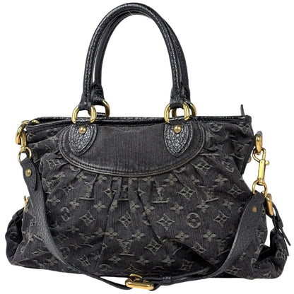 Louis Vuitton Neo Cabby 2-Way Shoulder Back Handbag Monogram Denim Noir