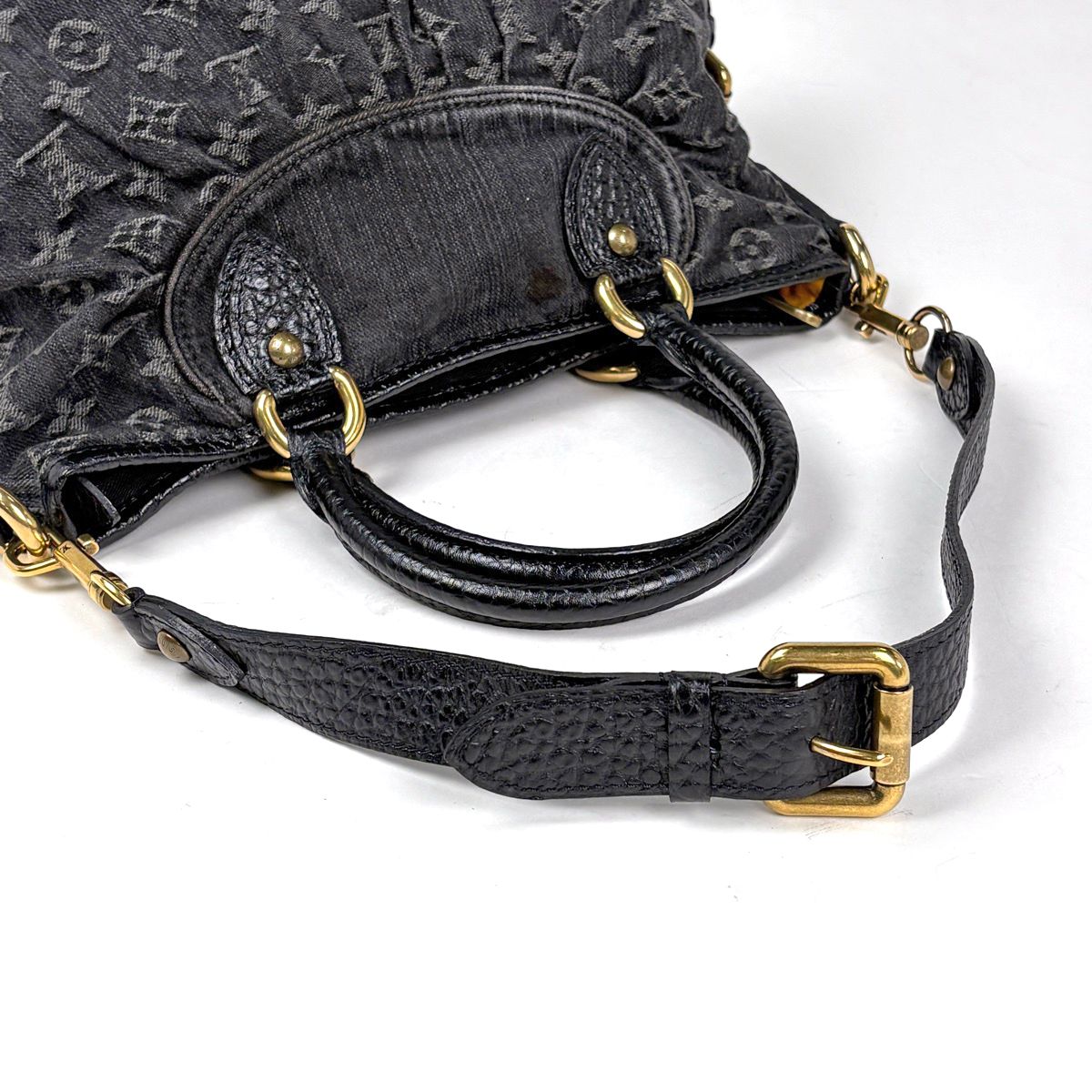 Louis Vuitton Neo Cabby 2-Way Shoulder Back Handbag Monogram Denim Noir — view 7