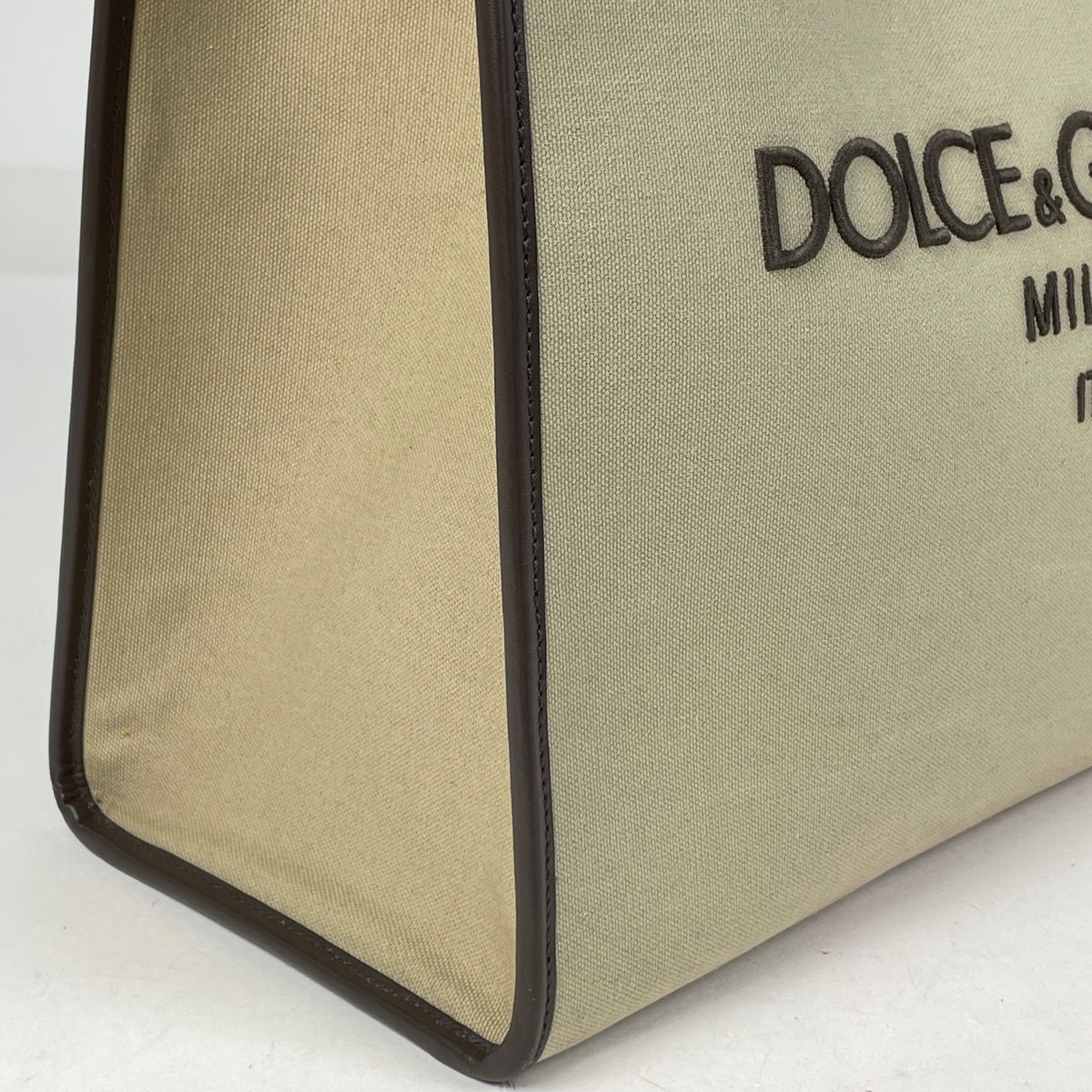 Dolce & Gabbana Edge Shopping 2-Way Tote Canvas Beige Brown — view 4