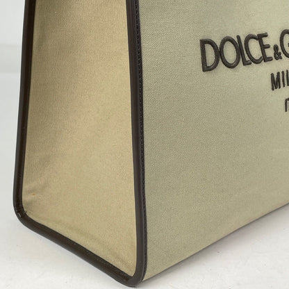 Dolce & Gabbana Edge Shopping 2-Way Tote Canvas Beige Brown — view 4