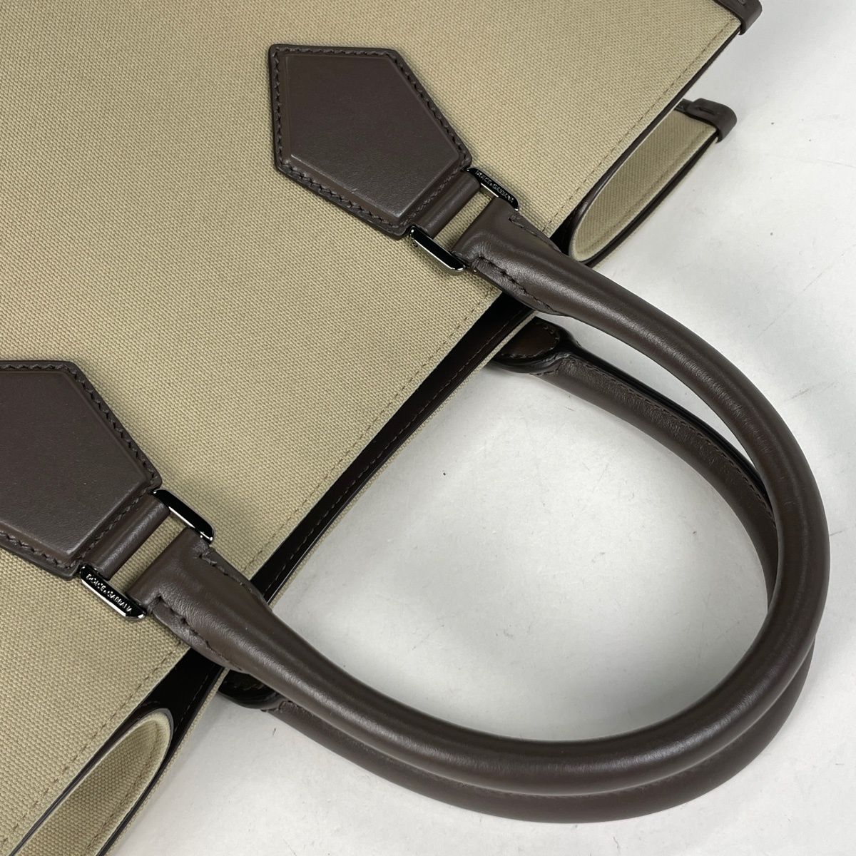 Dolce & Gabbana Edge Shopping 2-Way Tote Canvas Beige Brown — view 5