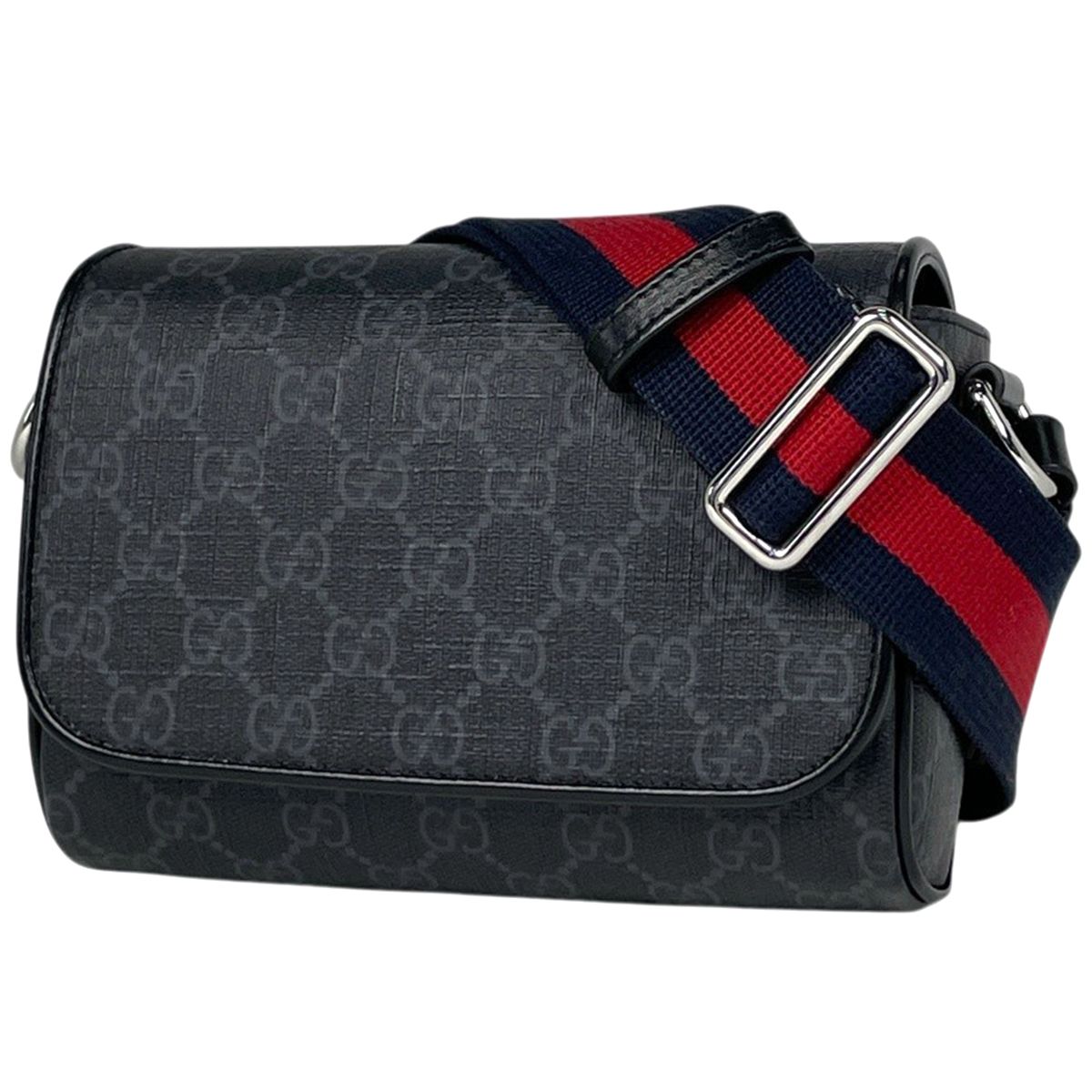 Gucci GG Pattern Shoulder Bag Sherry Line Web Black