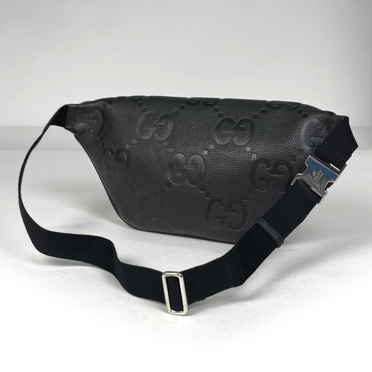 Gucci Jumbo GG Belt Bag Waist Pouch Pattern Leather Black — view 2