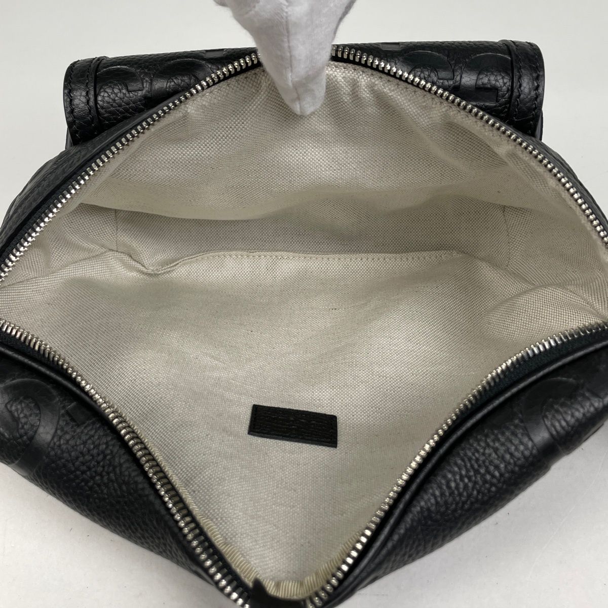 Gucci Jumbo GG Belt Bag Waist Pouch Pattern Leather Black — view 6
