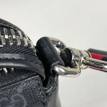 Gucci Small Messenger Bag Sherry Line Web GG Supreme Black — view 4