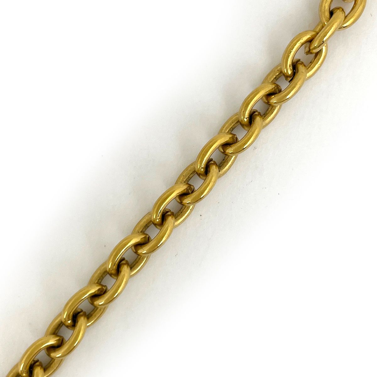 Chanel CC Logo Color Stone Necklace Gold Plated Green — view 4