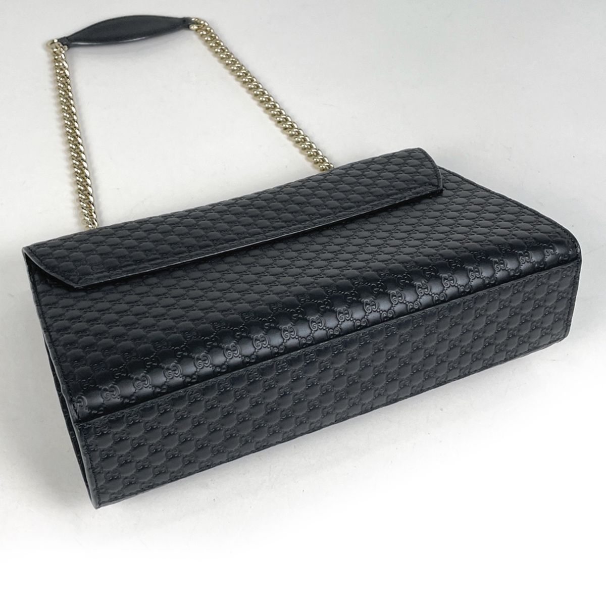 Gucci Emily Chain Shoulder Bag Micro Guccissima Horsebit Marais the Black — view 2