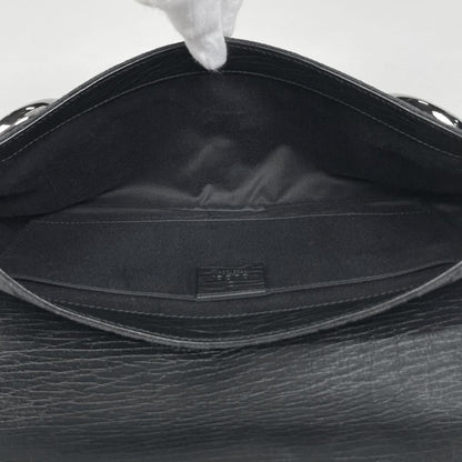 Gucci Horsebit Chain Shoulder Bag GG Pattern Canvas Black — view 6