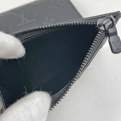 Louis Vuitton Victor Wallet Monogram Shadow Trifold Leather Noir — view 6