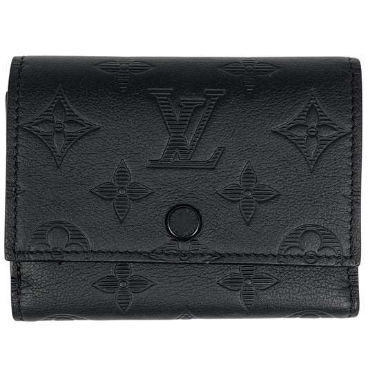 Louis Vuitton Victor Wallet Monogram Shadow Trifold Leather Noir