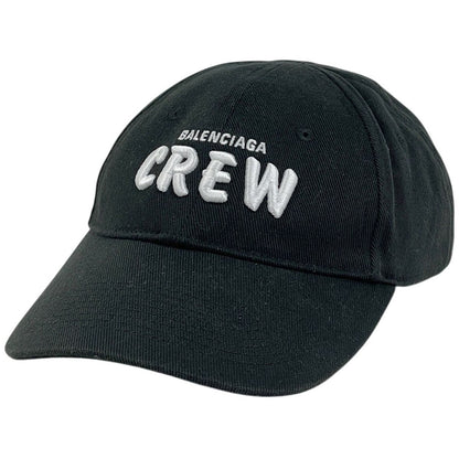 Balenciaga Logo Cap Crew Hat Cap Cotton Black