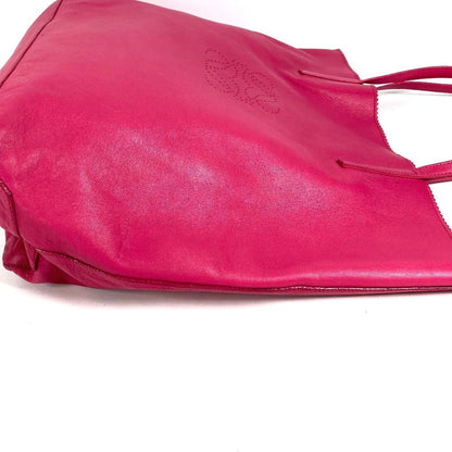Loewe Shoulder Bag Anagram Logo Leather Pink — view 4