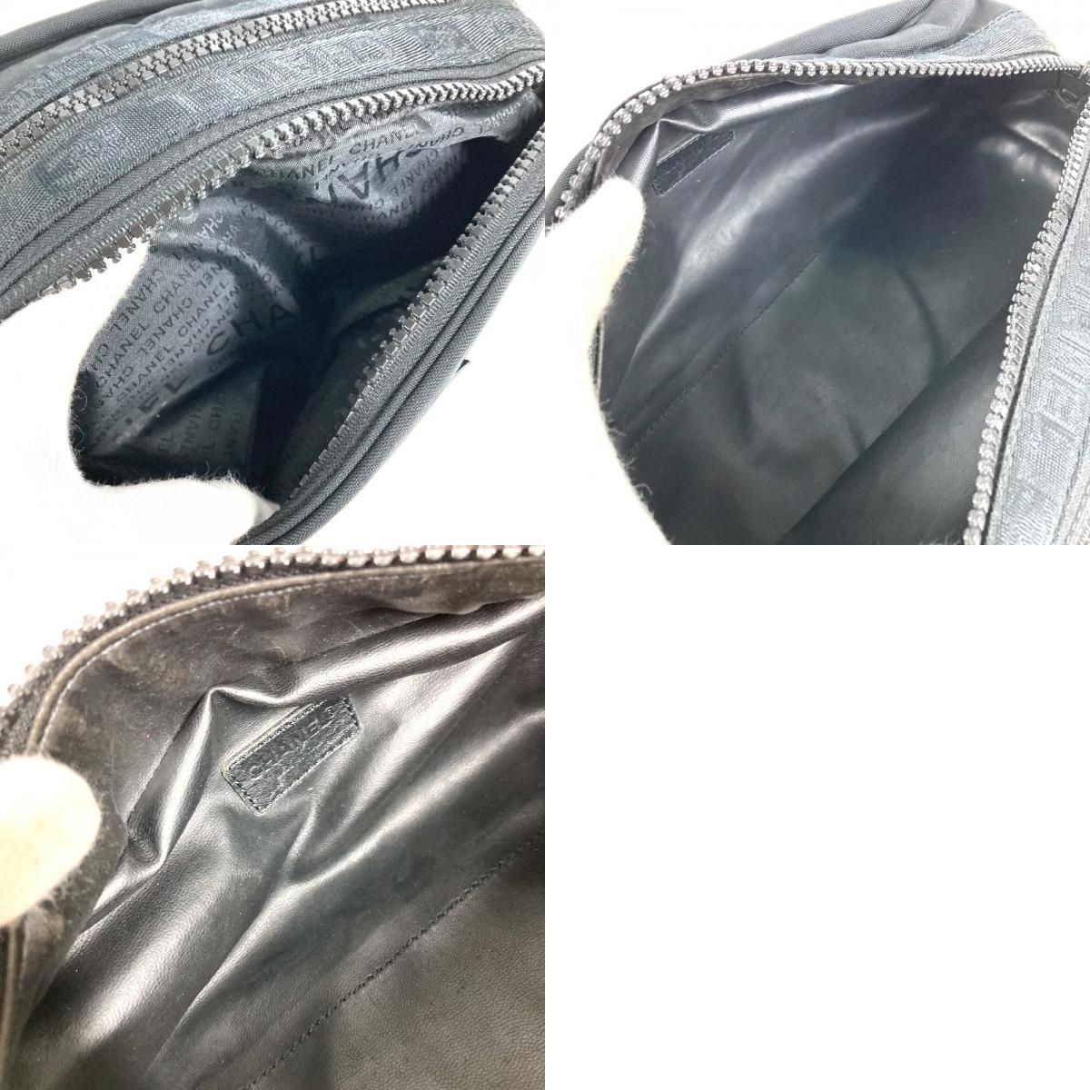 Chanel Second Bag CC Logo Nylon Canvas Black — view 9