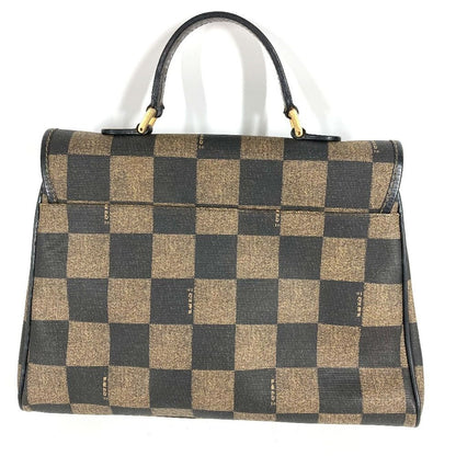 Fendi Handbag Pecan Logo Leather Brown — view 2