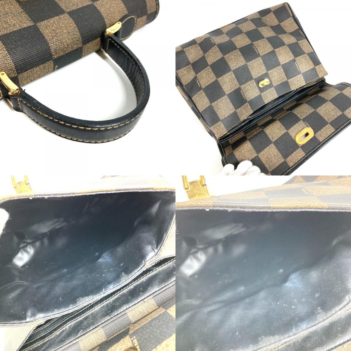 Fendi Handbag Pecan Logo Leather Brown — view 8
