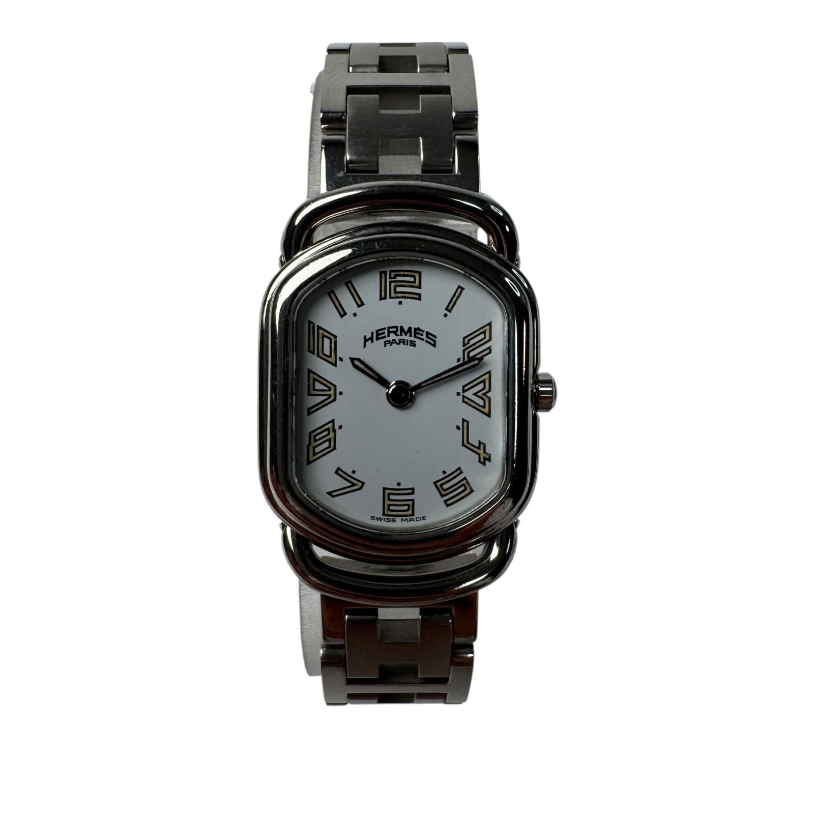 Hermes Watch Rallye White Dial SS Quartz — view 2