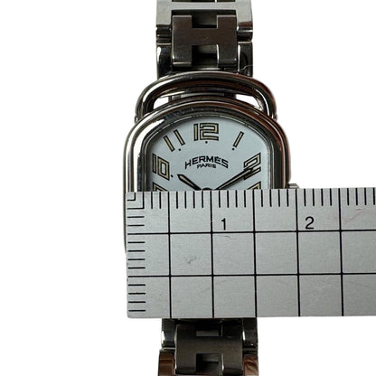 Hermes Watch Rallye White Dial SS Quartz — view 9