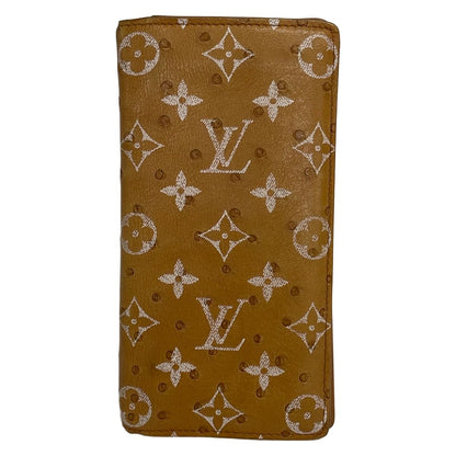 Louis Vuitton Wallet Portefeuille Brazza Orange Brown Leather