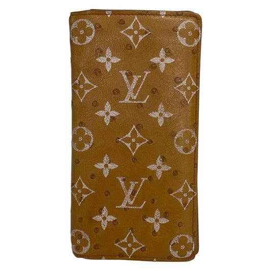 Louis Vuitton Wallet Portefeuille Brazza Orange Brown Leather